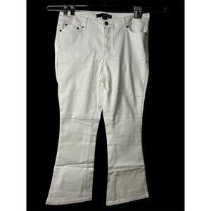 Denim 24/7 Womens White Crop Flare Jeans Plus Size 12W‎